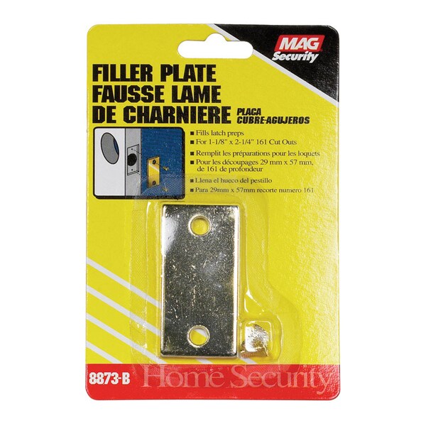 Prime-Line Prime-Line Brass Plated Gold Steel Door Filler Plate 1 pk U9497 - main